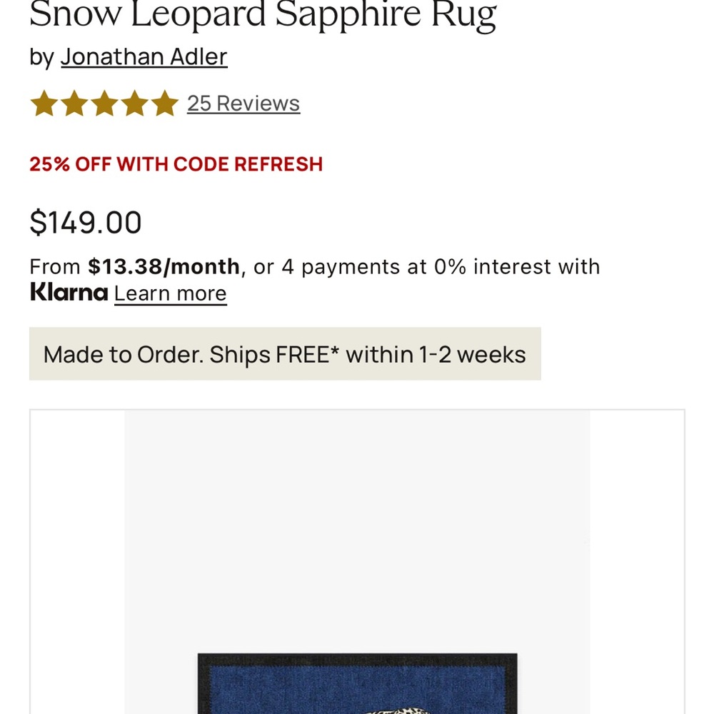 Blue Leopard Print Rug - Picture 4 of 4